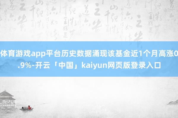 体育游戏app平台历史数据涌现该基金近1个月高涨0.9%-开云「中国」kaiyun网页版登录入口