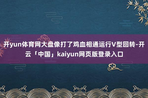 开yun体育网大盘像打了鸡血相通运行V型回转-开云「中国」kaiyun网页版登录入口