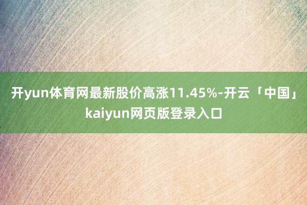 开yun体育网最新股价高涨11.45%-开云「中国」kaiyun网页版登录入口