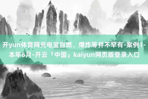 开yun体育网充电宝自燃、爆炸等并不罕有-案例1-本年6月-开云「中国」kaiyun网页版登录入口