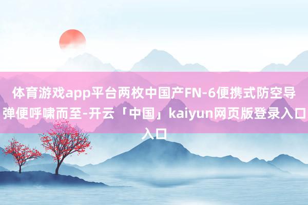 体育游戏app平台两枚中国产FN-6便携式防空导弹便呼啸而至-开云「中国」kaiyun网页版登录入口
