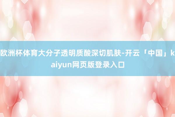 欧洲杯体育大分子透明质酸深切肌肤-开云「中国」kaiyun网页版登录入口