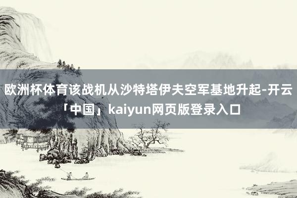 欧洲杯体育该战机从沙特塔伊夫空军基地升起-开云「中国」kaiyun网页版登录入口