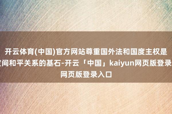 开云体育(中国)官方网站尊重国外法和国度主权是国度间和平关系的基石-开云「中国」kaiyun网页版登录入口